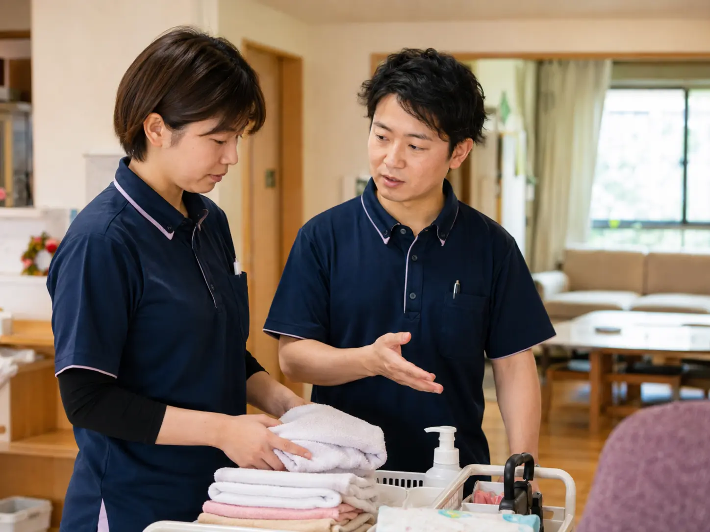 介護施設で連携してケアに取り組む職員