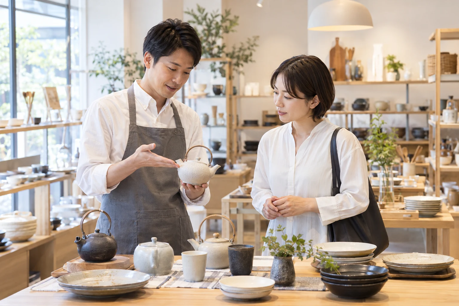 店舗スタッフが商品の使い方を伝える場面のイメージ